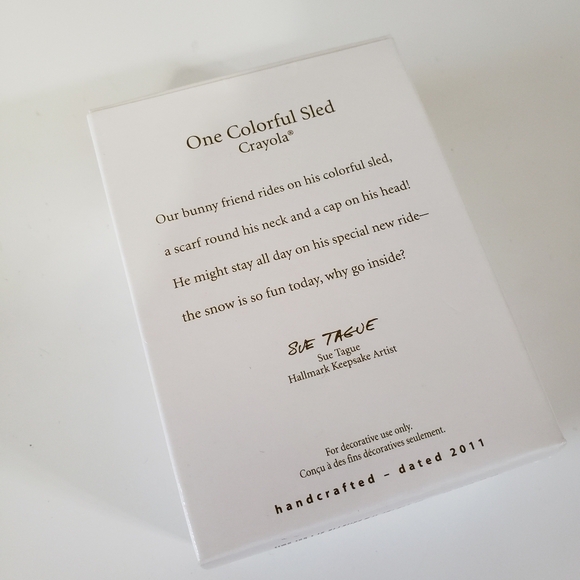 NEW Hallmark Keepsake Ornament - Crayola One Colorful Sled Bunny Dated 2011 - Picture 3 of 4